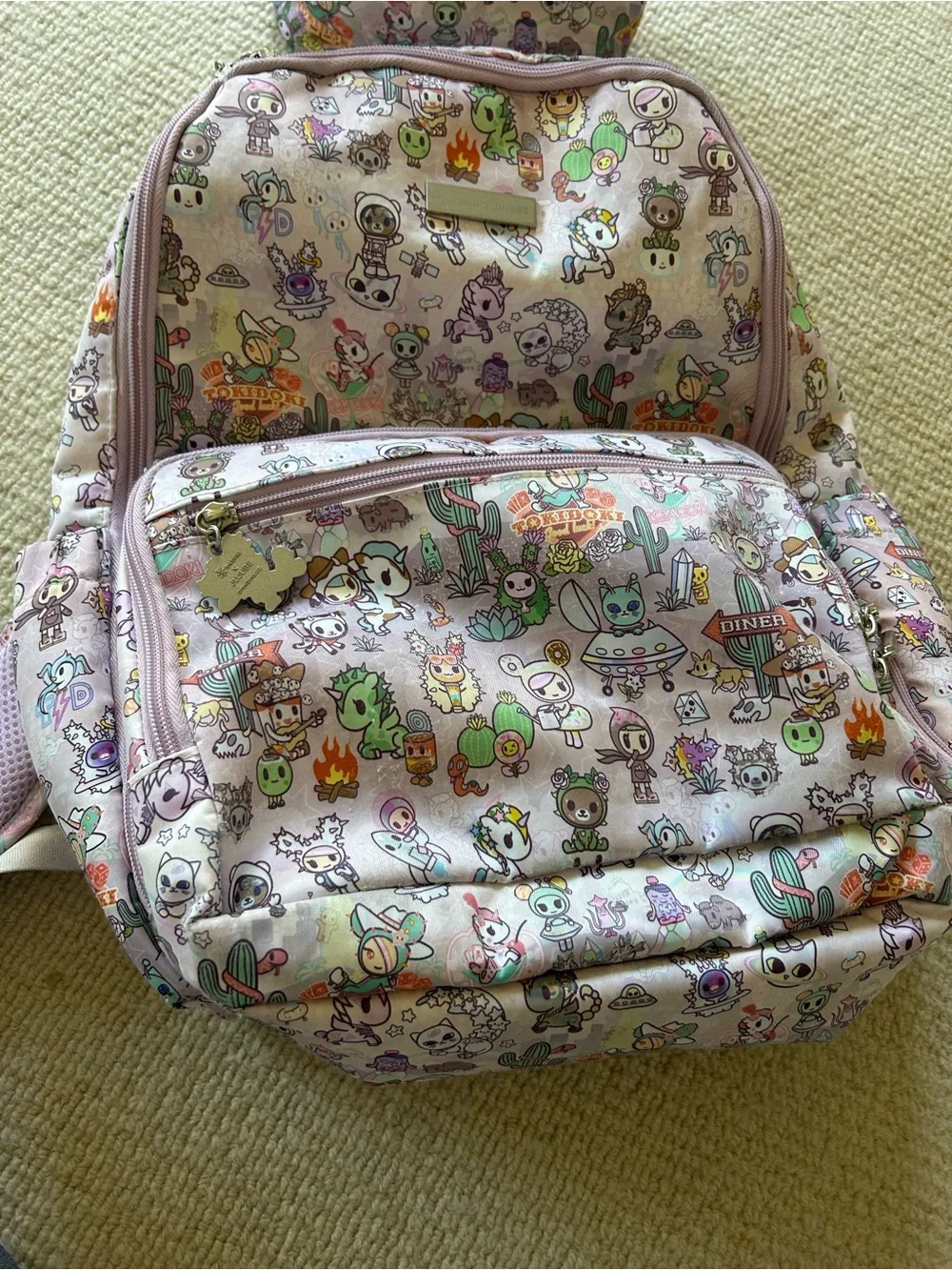 tokidoki Pink Character Print Backpack and Lunch Bag Duo